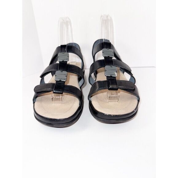 Diane Ferrari Supersoft Sandal Sitara Black Leather Comfort Flat Beaded Strap 8C - Picture 5 of 14